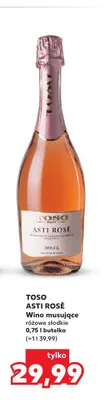 Wino musujące Toso Asti Rosé różowe słodkie promocja w Kaufland