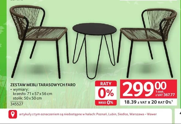 Zestaw mebli tarasowych Faro promocja w Selgros