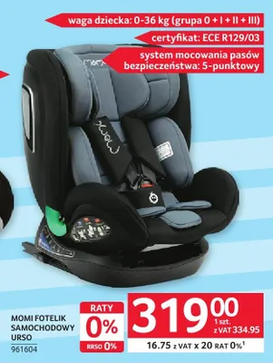 Fotelik samochodowy Urso Momi promocja w Selgros
