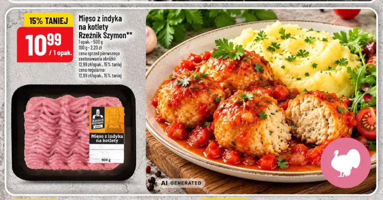 Mięso z indyka na kotlety Rzeźnik Szymon promocja w POLOmarket