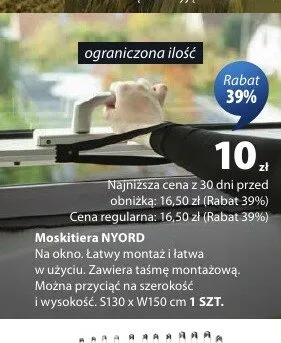 Moskitiera NYORD S130 x W150cm promocja w Jysk