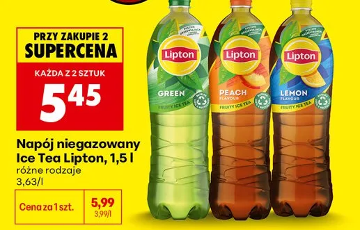 Napój niegazowany Lipton Ice Tea Green promocja w Biedronka