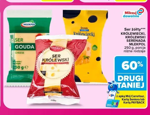 Ser żółty Królewski w porcji Sierpc promocja w Carrefour Market