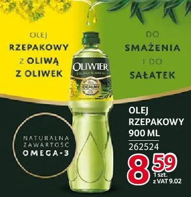 Olej rzepakowy Oliwier 900ml promocja w Selgros