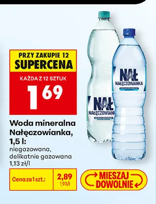 Woda mineralna gazowana Nałęczowianka delikatnie promocja w Biedronka