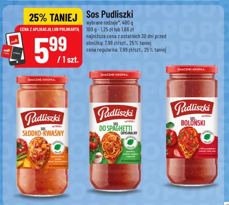 Sos do spaghetti oryginalny Pudliszki promocja w POLOmarket