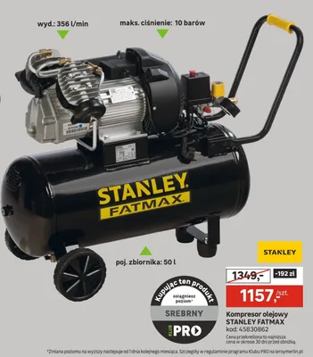 Kompresor olejowy Fatmax 50l promocja w Leroy Merlin