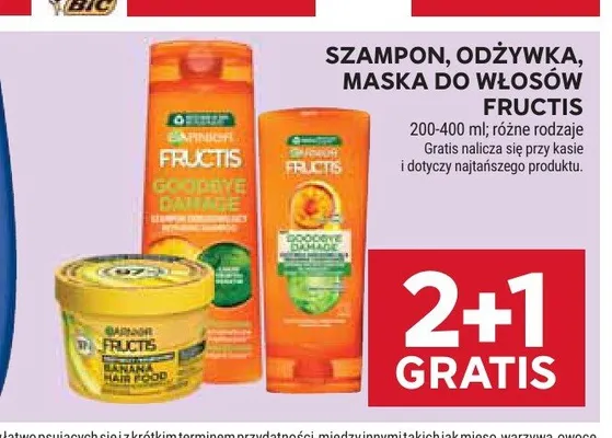 Szampon odżywka i maska do włosów Garnier Fructis promocja w Stokrotka