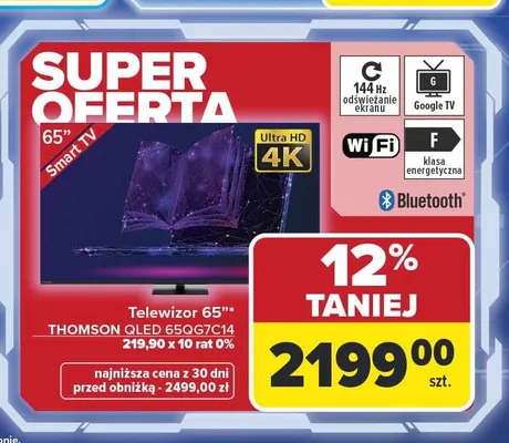 Telewizor 65" THOMSON QLED 65QG7C14 promocja w Carrefour