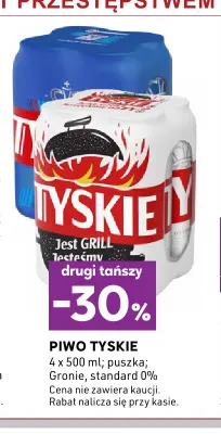 Piwo bezalkoholowe Tyskie standard 4-pak promocja w Stokrotka