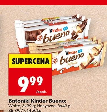 Batoniki Kinder Bueno klasyczne 3-pak 43 g promocja w Biedronka