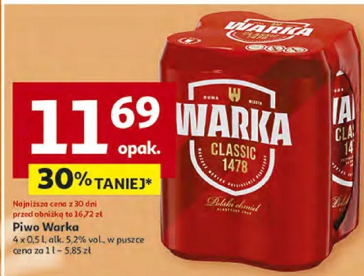 Piwo warka promocja w Auchan