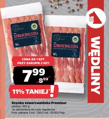 Szynka szwarcwaldzka plastry Premier promocja w Netto