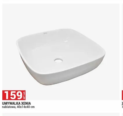 Umywalka Xenia nablatowa 40x14x40 cm promocja w Merkury Market