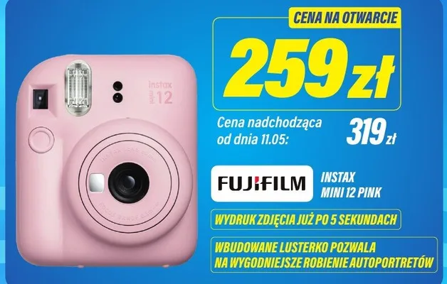 Aparat natychmiastowy Fujifilm Instax Mini 12 Pink promocja w RTV EURO AGD
