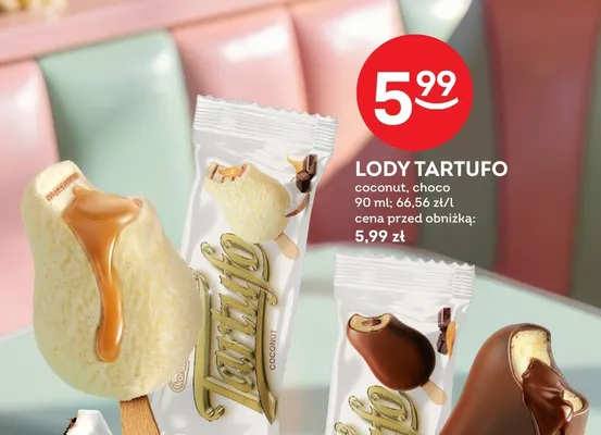 Lody Tartufo choco Koral promocja w Żabka