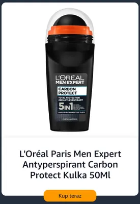 L'Oréal Paris Men Expert antyperspirant Carbon Protect kulka promocja w Amazon