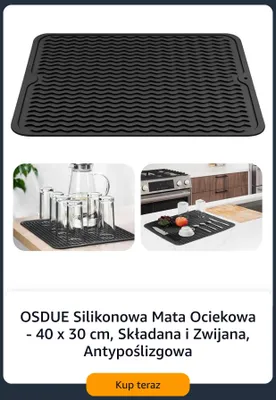 Mata ociekowa silikonowa OSDUE promocja w Amazon