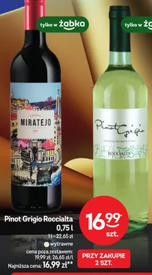 Wino Pinot Grigio Roccialta promocja w Żabka