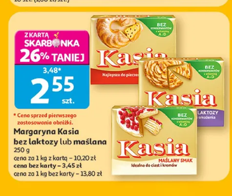 Margaryna bez laktozy Kasia promocja w Auchan