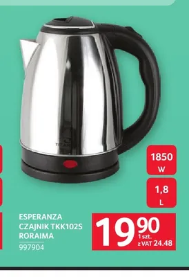 Czajnik elektryczny Esperanza TKK102S Roraima 1,8 l promocja w Selgros