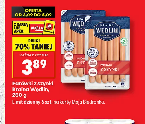 Parówki z szynki Kraina Wędlin promocja w Biedronka