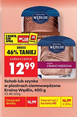 Schab w plastrach ciemnowędzony Kraina Wędlin promocja w Biedronka