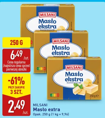 Masło extra MILSANI promocja w Aldi