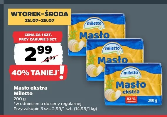 Masło ekstra Miletto promocja w Netto
