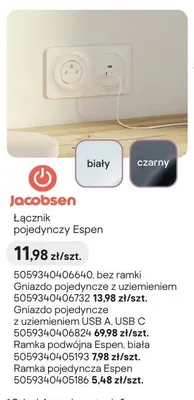 Gniazdo pojedyncze z uziemieniem USB A, USB C Jacobsen Espen promocja w Castorama