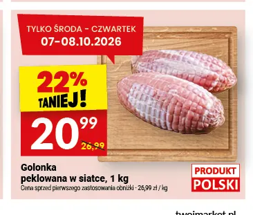 Golonka peklowana w siatce promocja w Twój Market