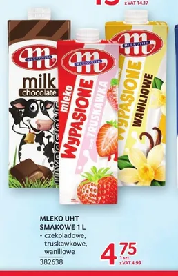 Mleko UHT smakowe truskawkowe Wypasione Mlekovita promocja w Selgros