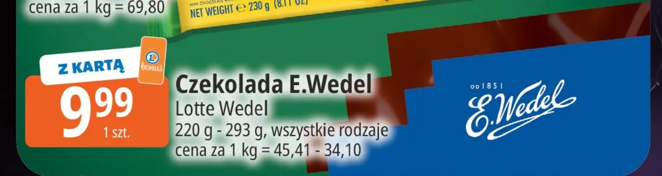 Czekolada E.Wedel promocja w Leclerc