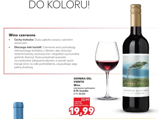 Wino czerwone wytrawne Sombra Del Viento promocja w Kaufland