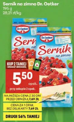 Sernik na zimno promocja w Delikatesy Centrum