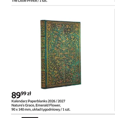 Kalendarz Paperblanks 2026/2027 Nature's Grace Emerald Flower 90x140 mm promocja w Empik