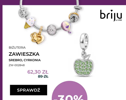 Zawieszka srebro cyrkonia Briju promocja w Briju