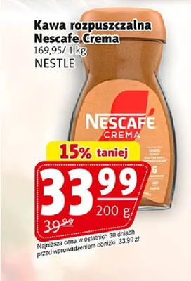 Kawa rozpuszczalna Nescafe Crema promocja w Prim Market