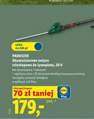 Akumulatorowe nożyce teleskopowe do żywopłotu Parkside promocja w Lidl