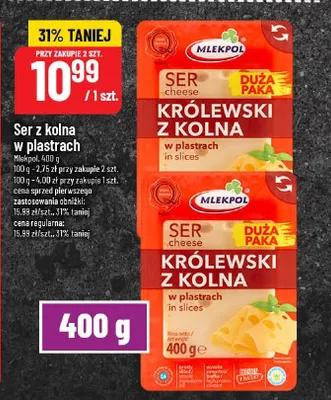Ser z kolna w plastrach promocja w POLOmarket