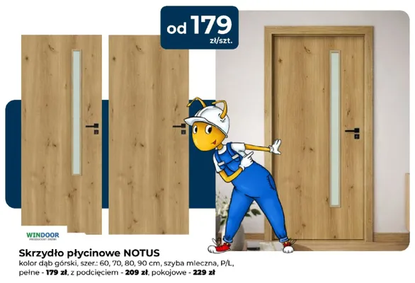 Skrzydło płycinowe WINDOOR NOTUS pełne promocja w PSB Mrówka