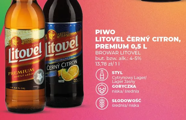 Piwo litovel premium promocja w Duży Ben