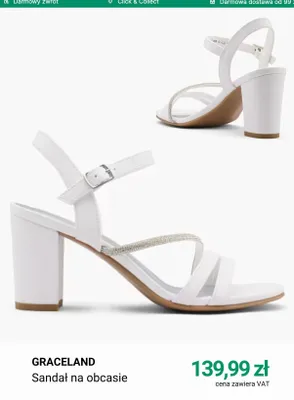 Sandał na obcasie Graceland promocja w Deichmann
