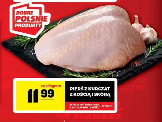 Pierś z kurcząt z kością i skórą promocja w Gram Market