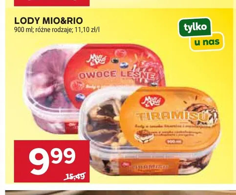 Lody Mio & Rio tiramisu promocja w Stokrotka