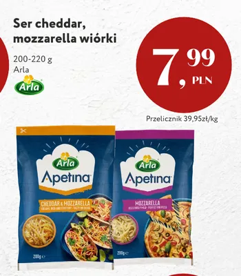 Ser Cheddar & Mozzarella wiórki Arla Apetina promocja w Market Point