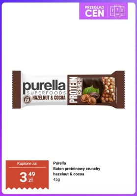 Baton proteinowy crunchy Purella hazelnut & cocoa promocja w Dino