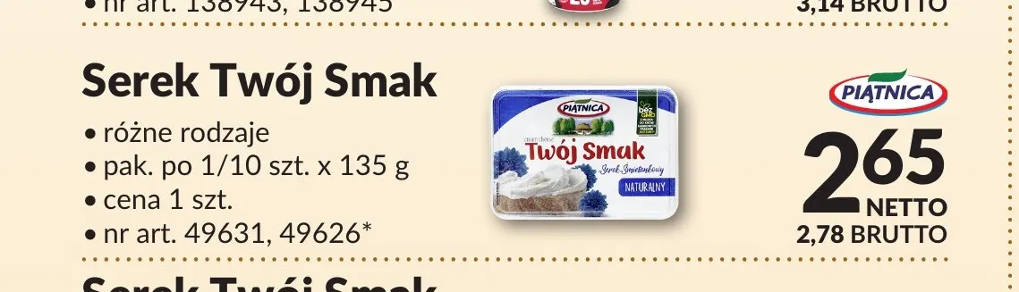 Serek Twój Smak Piątnica promocja w Makro