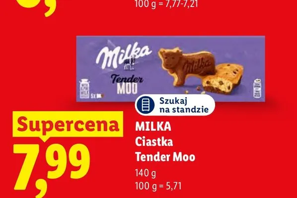 Ciastka Tender Moo Milka promocja w Lidl