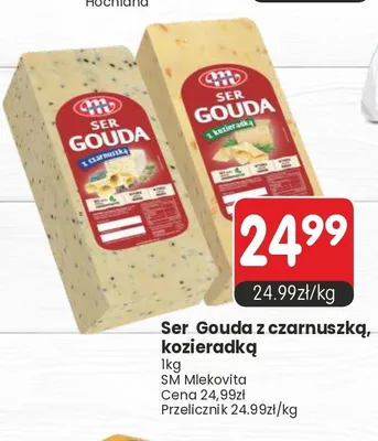 Ser Gouda z czarnuszką Mlekovita promocja w Market Point